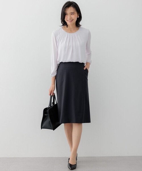 tシャツ 「洗える」シルキーデシン ボールチェーン カットソー レディース 23区 tシャツ 「洗える」シルキーデシン ボールチェーン