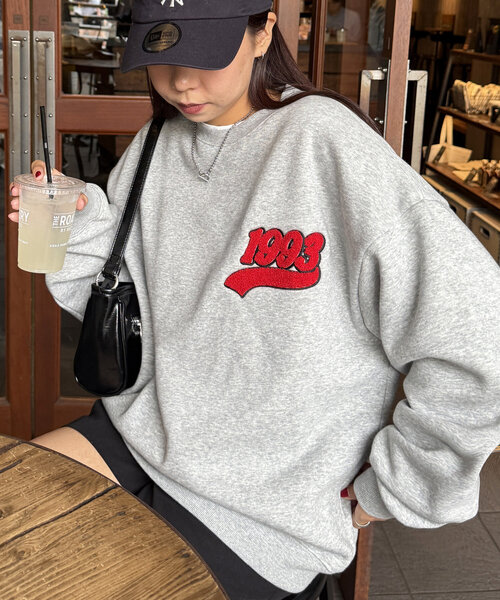tシャツ 「ユニセックス」サガラワンポイント刺繍スウェット レディース メンズ Discoat tシャツ 「ユニセックス」サガラワンポイント刺繍