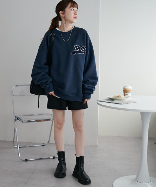 tシャツ 「ユニセックス」サガラワンポイント刺繍スウェット レディース メンズ Discoat tシャツ 「ユニセックス」サガラワンポイント刺繍