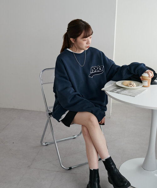 tシャツ 「ユニセックス」サガラワンポイント刺繍スウェット レディース メンズ Discoat tシャツ 「ユニセックス」サガラワンポイント刺繍
