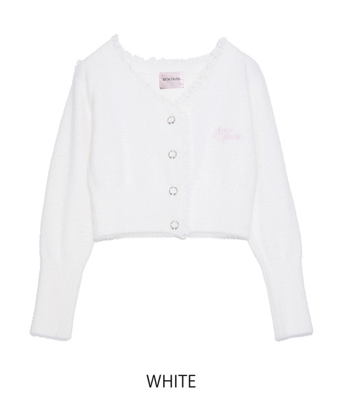 カーディガン Body piercing button sailor shaggy knit cardigan レディース