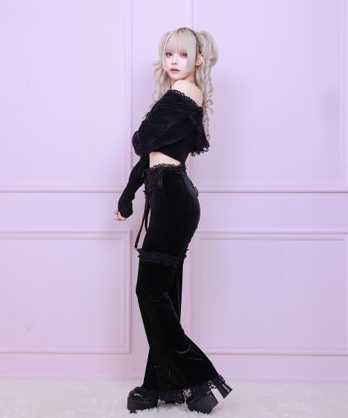 カーディガン Body piercing button sailor shaggy knit cardigan レディース AVENCHUMU カーディガン Body piercing button sailor shaggy