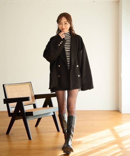 【KNUTH MARF】黒 テーラードジャケット オーバーサイズ Knuth Marf - -high-end- 2way jacket outer(unisex) / 2ウェイ