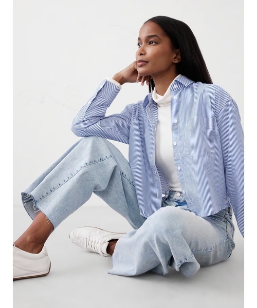 BLUE FRONCE ワイドレッグデニムパンツ BANANA REPUBLIC ジーンズ デニム デニムパンツ FACTORY STORE