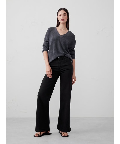 *MAXMARA* ハイライズ ワイドレッグビジネスジーンズ デニム BANANA REPUBLIC ジーンズ デニム デニムパンツ FACTORY STORE