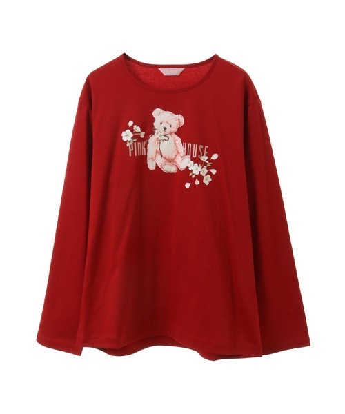 PINK HOUSE tシャツ 桜Teddyプリントカットソー レディース