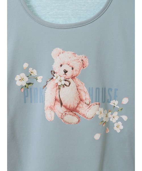 PINK HOUSE tシャツ 桜Teddyプリントカットソー レディース