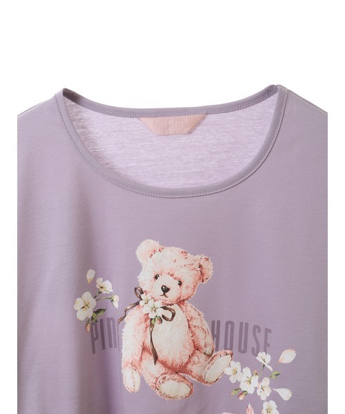 PINK HOUSE tシャツ 桜Teddyプリントカットソー レディース