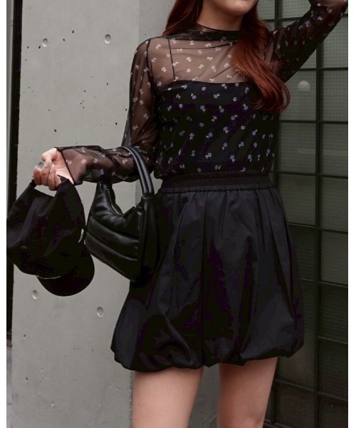 ブラウス シャツ FLOWER SHEER トップス レディース