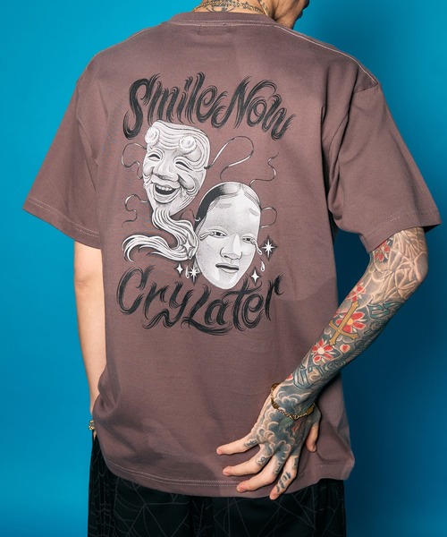 Subciety（サブサエティ） tシャツ Noh-mask two face tee メンズ