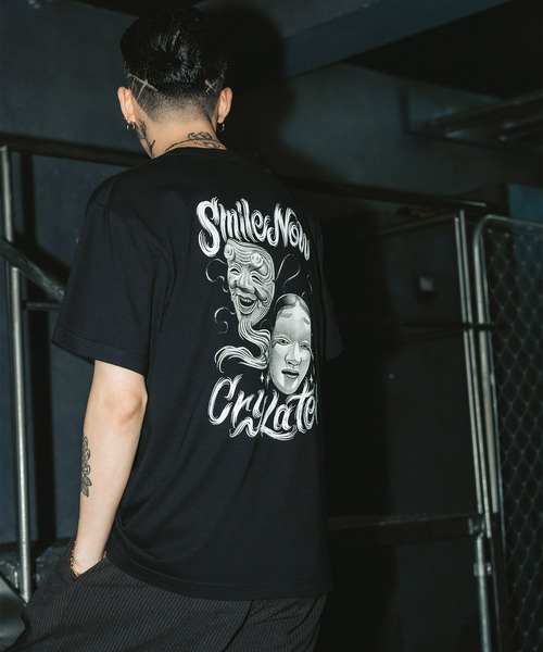Subciety（サブサエティ） tシャツ Noh-mask two face tee メンズ