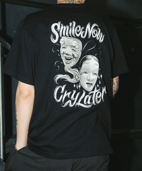 Subciety（サブサエティ） tシャツ Noh-mask two face tee メンズ