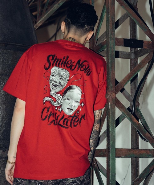 Subciety（サブサエティ） tシャツ Noh-mask two face tee メンズ