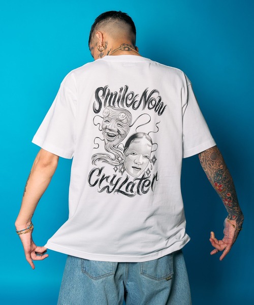 Subciety（サブサエティ） tシャツ Noh-mask two face tee メンズ