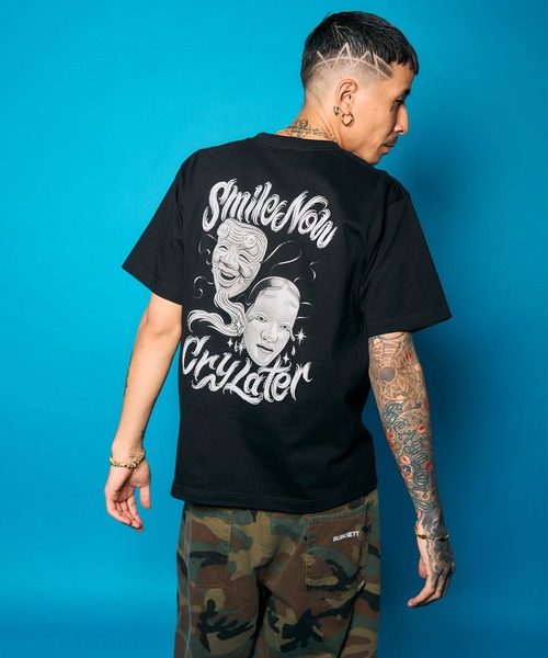 Subciety（サブサエティ） tシャツ Noh-mask two face tee メンズ