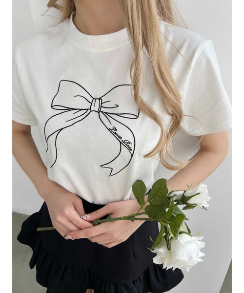 PHILLY（フィリー） tシャツ 半袖 「プチプラ￥2199」ビッグリボン刺繍