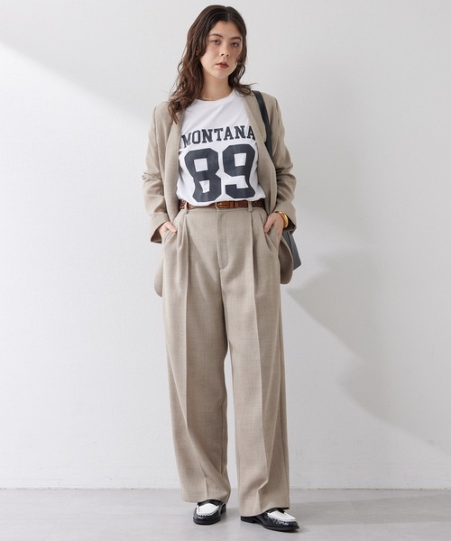 「Whim Gazette」 半袖Tシャツ FREE ベージュ レディース ロゴTシャツ（Tシャツ/カットソー）｜Whim Gazette（ウィム