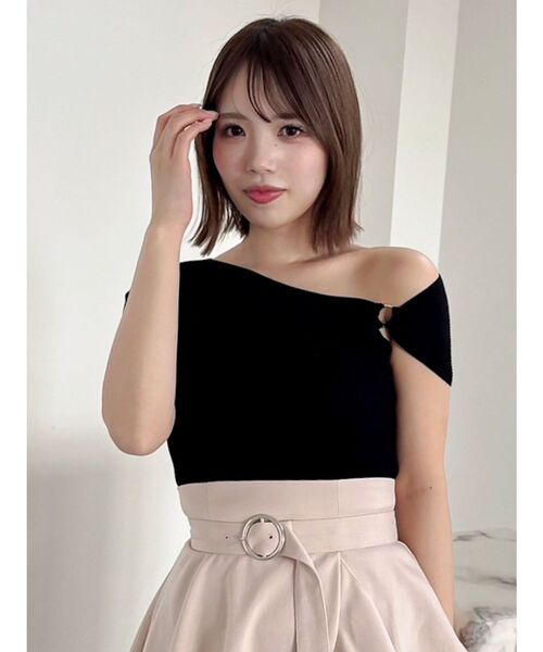 ニット/セーター Riu Shoulder ring belt knit dazzlin（ダズリン） ニット セーター ワンショルリングリブニット