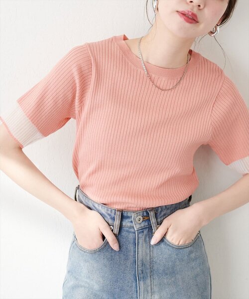 ニット セーター 袖口シアー強撚リブニット レディース | natural couture | 04