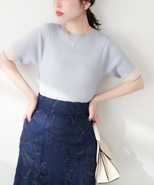 ニット セーター 袖口シアー強撚リブニット レディース | natural couture | 10