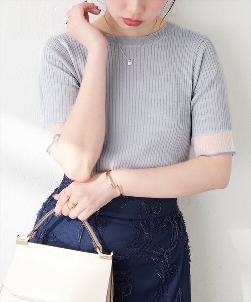 ニット セーター 袖口シアー強撚リブニット レディース | natural couture | 11