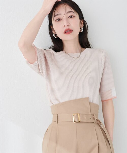 ニット セーター 袖口シアー強撚リブニット レディース | natural couture | 17