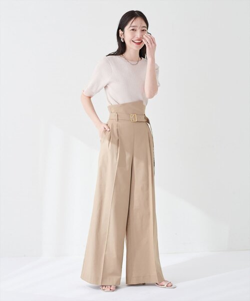 ニット セーター 袖口シアー強撚リブニット レディース | natural couture | 18
