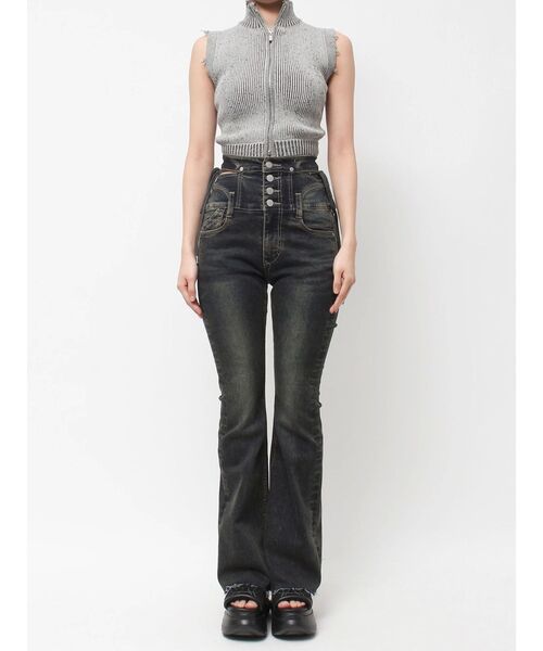 EMODA ジーンズ デニム デニムパンツ サイドオープンハイウエスト