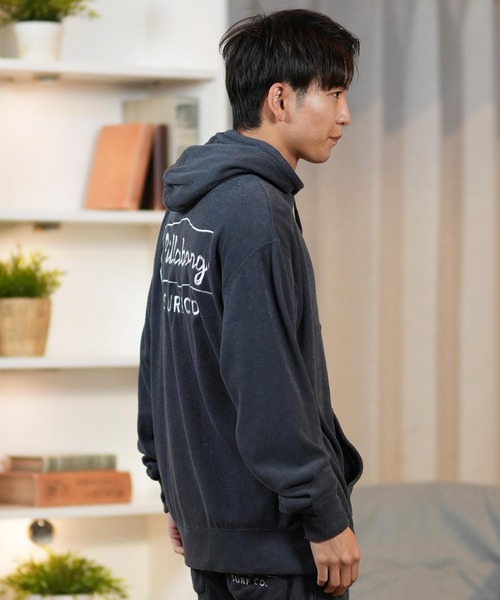 BILLABONG ビラボン パーカー ジップアップ レディース パイル生地 バックロゴ セットアップ対応 BF013-007_BRJ BILLABONG ビラボン パーカー ジップアップ レディース パイル