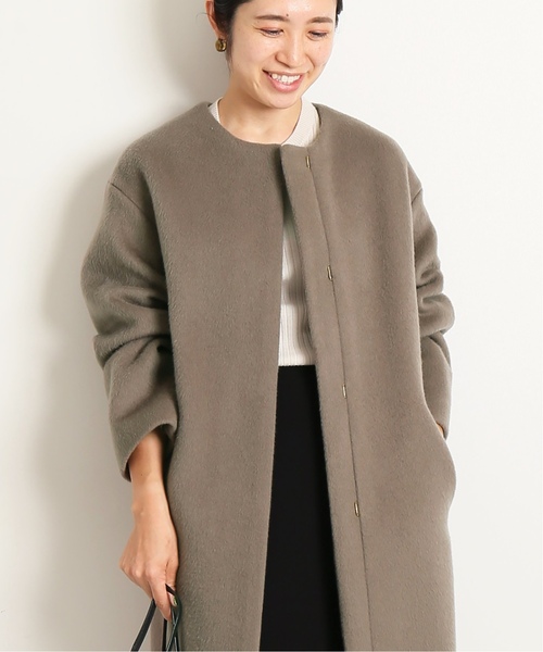 IENA（イエナ） ノーカラーコート 36 ナチュラル レディース