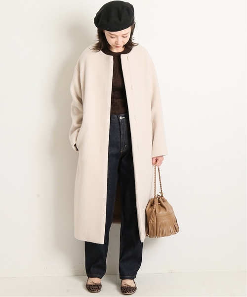 IENA（イエナ） ノーカラーコート 36 ナチュラル レディース