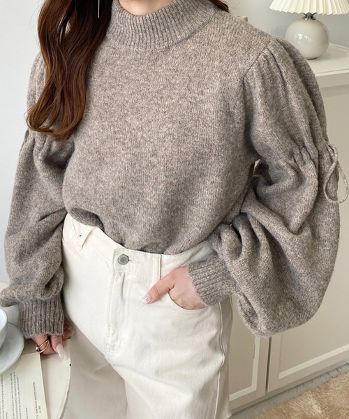 「moment+」 長袖ニット L ブラウン レディース_画像3