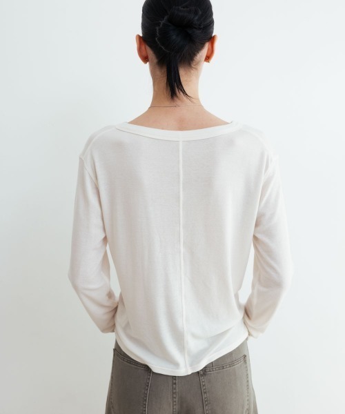 新品】Studio Doe Vネック テンセル シアーシャツ 【公式通販】