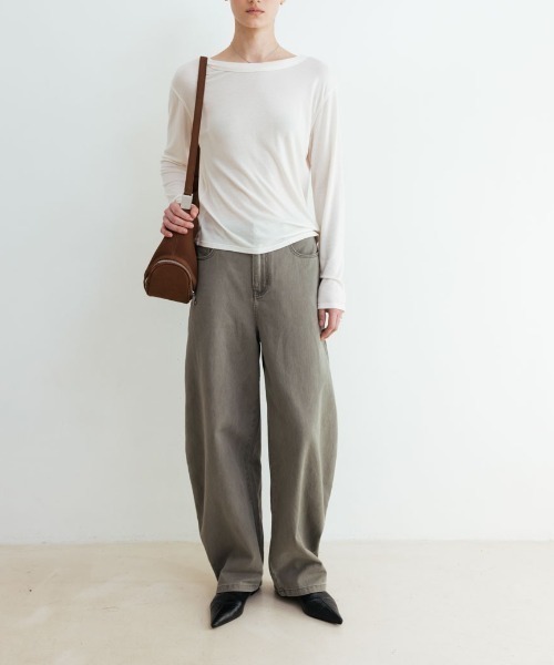 Studio Doe tシャツ Premium Tencel Spread Neck Sweater レディース