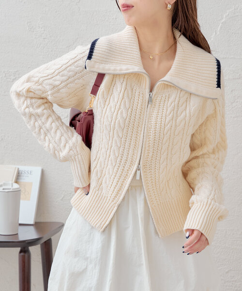 Chico（チコ） ニットカーディガン FREE ブルー系その他 レディース