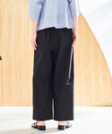 ワイドパンツ スラックス パンツ コットンタッ...の詳細画像3