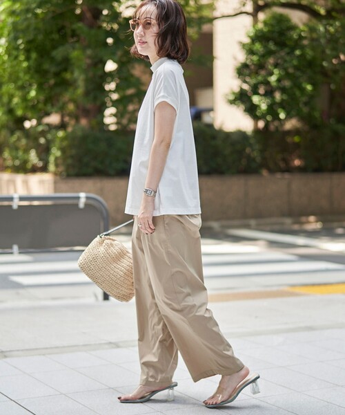 coen（コーエン） ワイドパンツ スラックス パンツ コットンタッチ