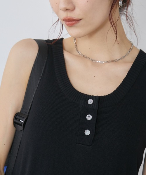ヘンリーネックニットワンピース notch. by KR 】ヘンリーネックニットワンピース（ワンピース