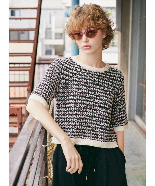コエル　ニット COEL Online Storeマルチボーダージップニット(F ベージュ): TOPS