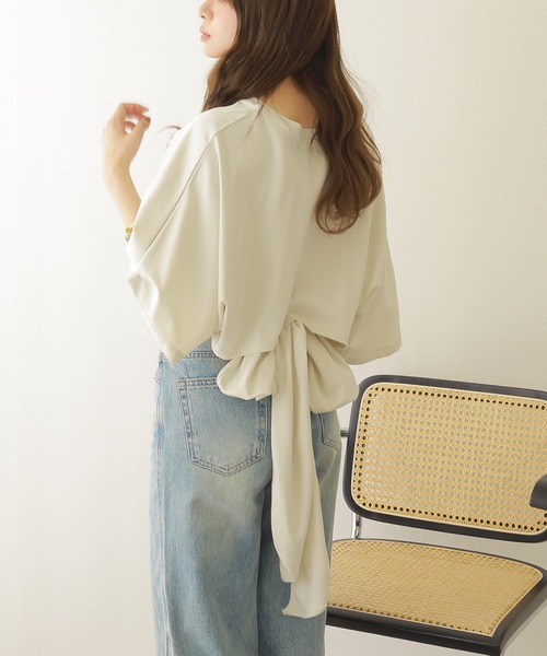 tシャツ back tie loose tee /バックリボンルーズtシャツ レディース