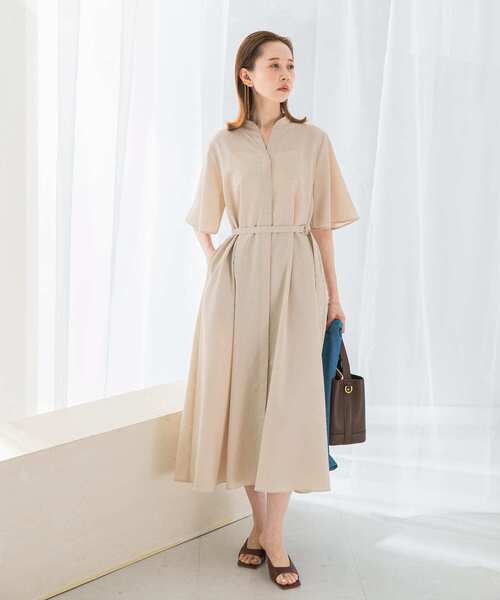 DRAWER ポリエステル フレアスリーブワンピース フレアスリーブカットワンピース / CRAFT STANDARD BOUTIQUE
