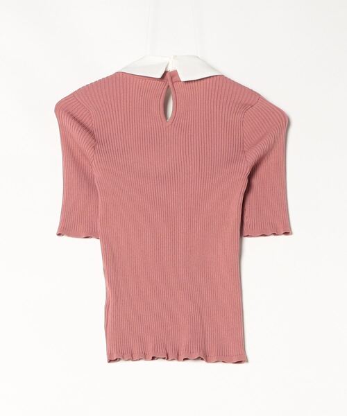 「LAISSE PASSE」 半袖ニット MEDIUM コーラル レディース LAISSE PASSE 「LAISSE PASSE」 半袖ニット MEDIUM コーラル