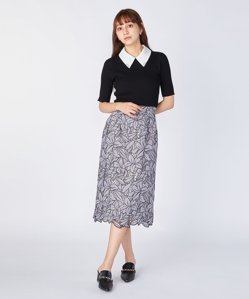 「LAISSE PASSE」 半袖ニット MEDIUM コーラル レディース LAISSE PASSE 「LAISSE PASSE」 半袖ニット MEDIUM コーラル