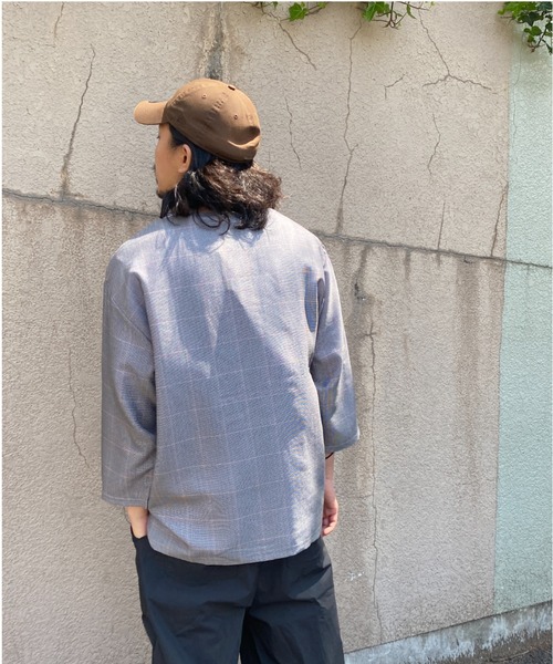 NO NEED（ノーニード） シャツ 7分袖ノーカラーシャツTインナーセット