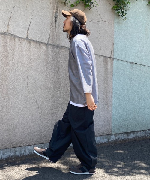 NO NEED（ノーニード） シャツ 7分袖ノーカラーシャツTインナーセット