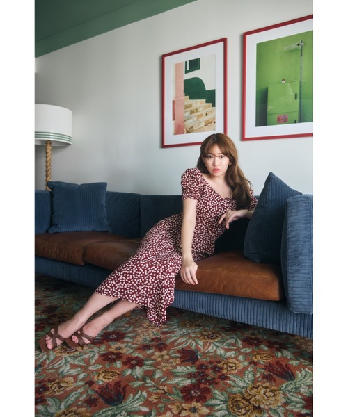 Her lip to ワンピース 半袖 Cherry Pattern Cache-Coeur One-Piece