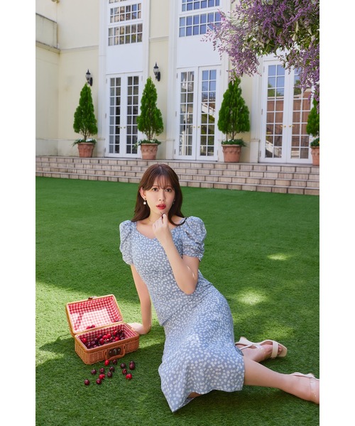 Her lip to ワンピース 半袖 Cherry Pattern Cache-Coeur One-Piece