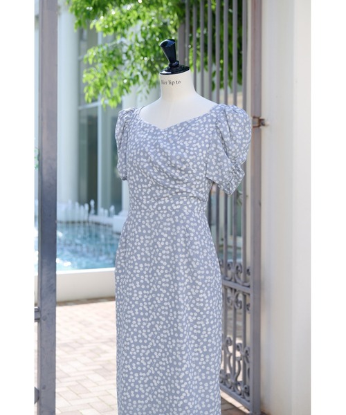 Her lip to ワンピース 半袖 Cherry Pattern Cache-Coeur One-Piece