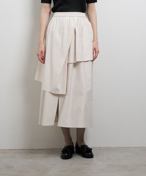アシンメトリー レイヤード スカート LANVIN en Bleu スカート アシンメトリーレイヤードスカート