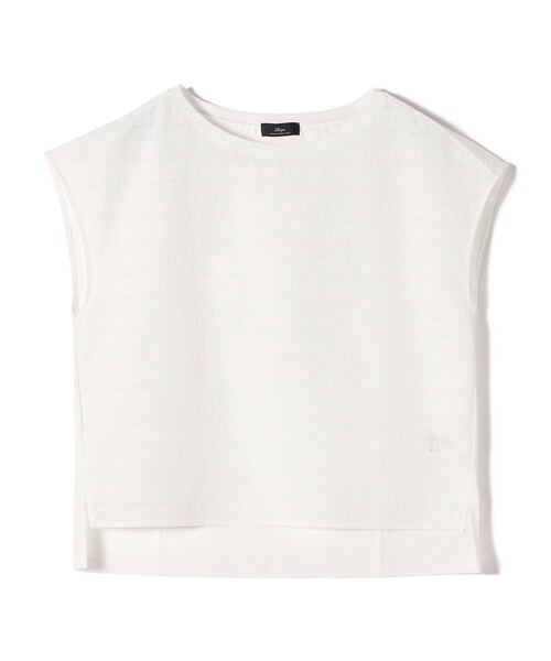 tシャツ SHIPS Primary Navy Label:「手洗い可能」綿 ローン フラワー レース コンビ レディース